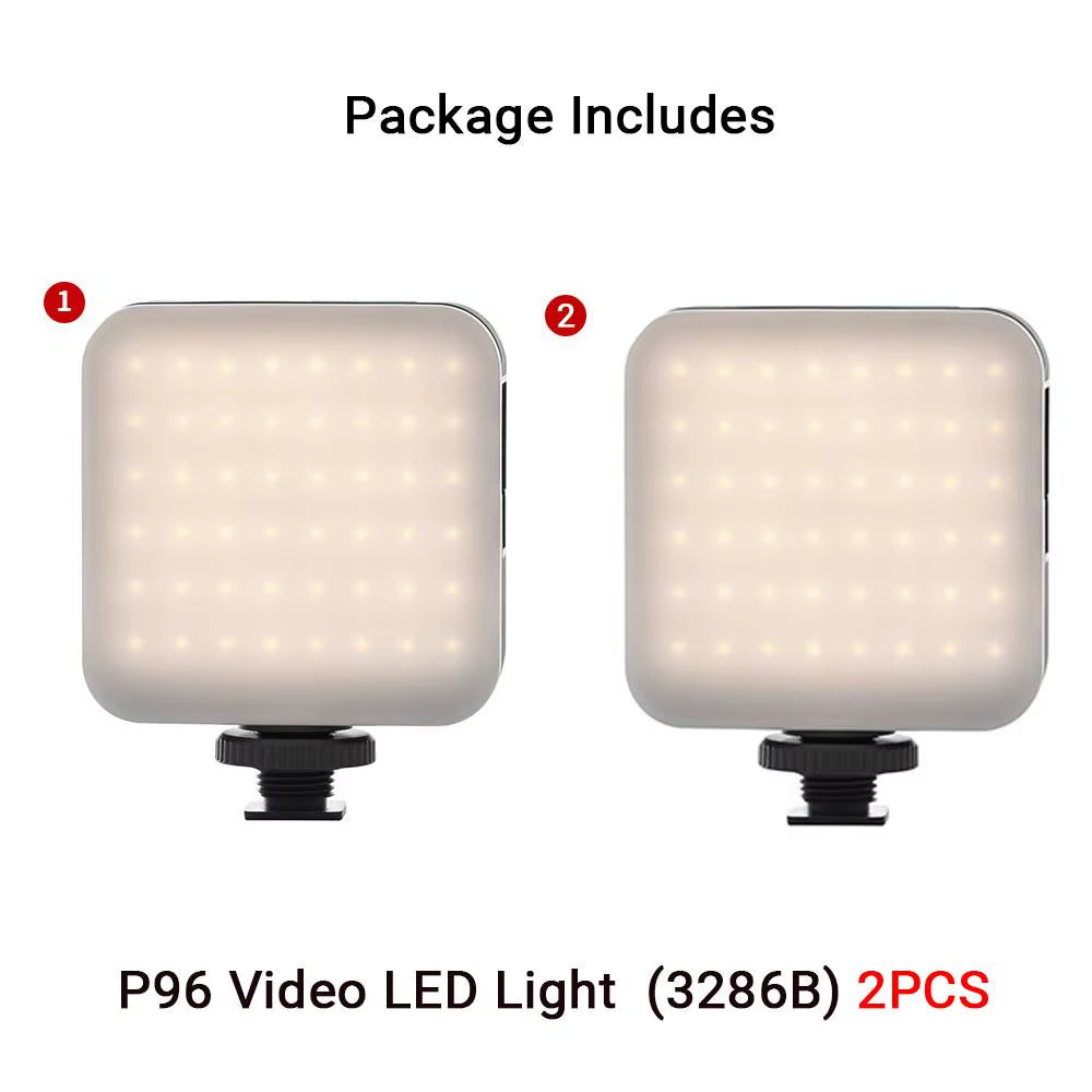 P96 LED Video Light Mini LED Camera Lights 2200Mah 6500K Zoom Photo Video Lighting for Youtube Tiktok Vlog Fill Light