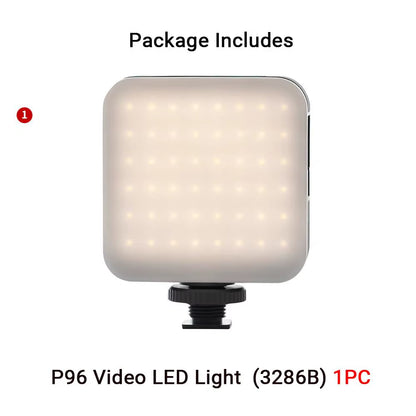 P96 LED Video Light Mini LED Camera Lights 2200Mah 6500K Zoom Photo Video Lighting for Youtube Tiktok Vlog Fill Light