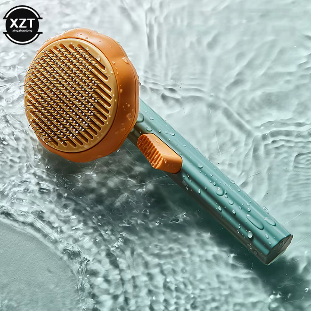 Pumpkin Cat Brush Comb for Pet Grooming Removes Loose Underlayers Tangled Hair Remover Brush Pet Hair Shedding Self Cleaning