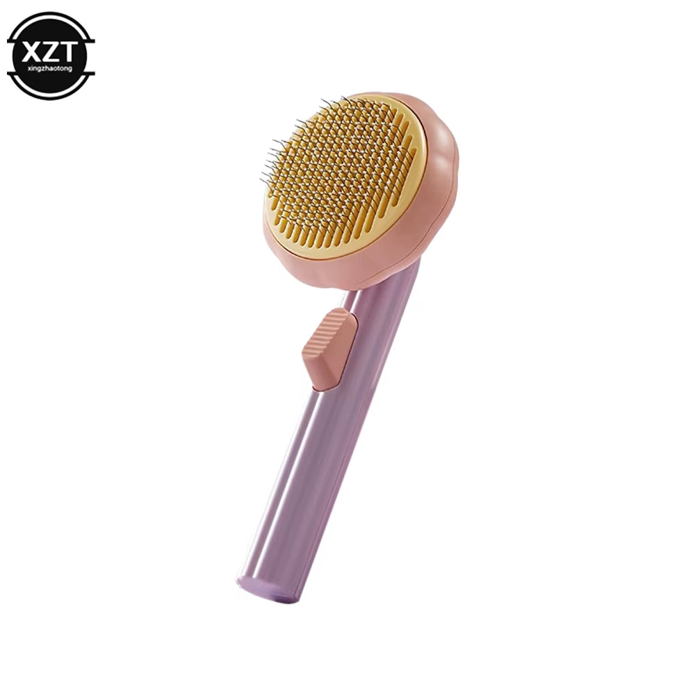 Pumpkin Cat Brush Comb for Pet Grooming Removes Loose Underlayers Tangled Hair Remover Brush Pet Hair Shedding Self Cleaning