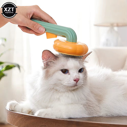 Pumpkin Cat Brush Comb for Pet Grooming Removes Loose Underlayers Tangled Hair Remover Brush Pet Hair Shedding Self Cleaning