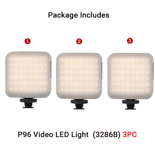 P96 LED Video Light Mini LED Camera Lights 2200Mah 6500K Zoom Photo Video Lighting for Youtube Tiktok Vlog Fill Light