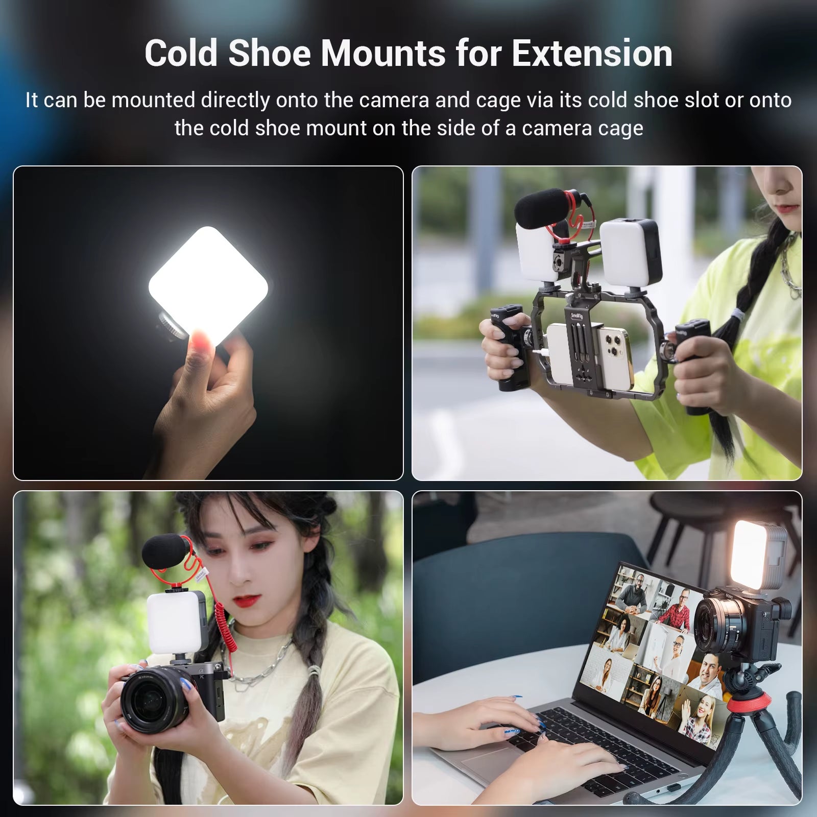 P96 LED Video Light Mini LED Camera Lights 2200Mah 6500K Zoom Photo Video Lighting for Youtube Tiktok Vlog Fill Light